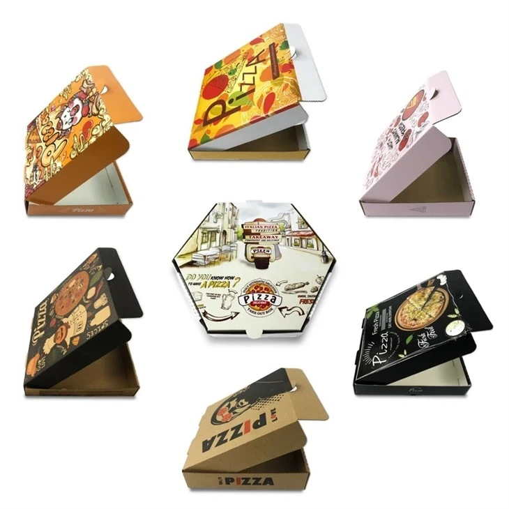 Litríkur pizzukassi úr endurvinnanlegum pappa