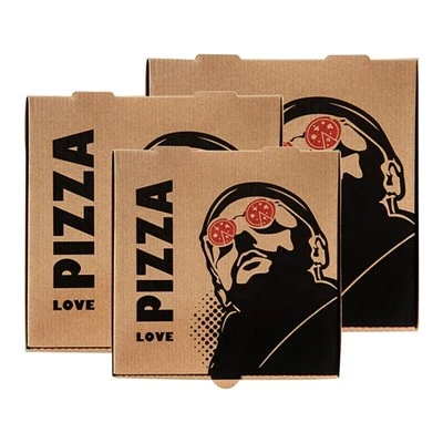 Bylgjupappa matvæla pizza umbúðir kassi Sérsniðið merki